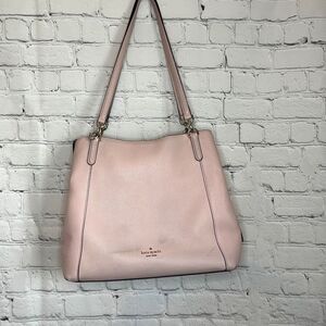 Kate Spade Jackson Medium Triple Compartment Pebbled Rose Leather Shoulder Bag